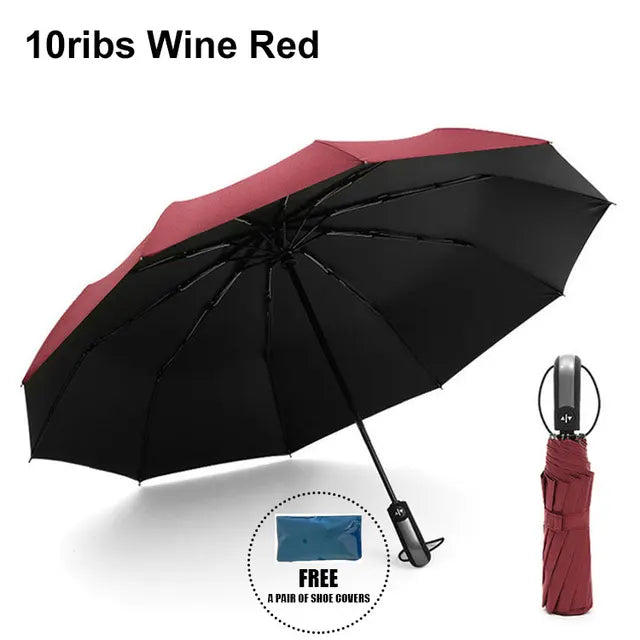 16K Double Bones Large Umbrella Men Womens Windproof Compact Umbrellas Automatic Fold Business Luxury Sun Rain Umbrella Travel