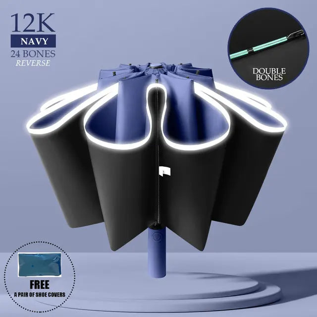 16K Double Bones Large Umbrella Men Womens Windproof Compact Umbrellas Automatic Fold Business Luxury Sun Rain Umbrella Travel