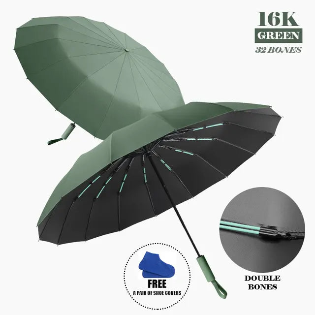 16K Double Bones Large Umbrella Men Womens Windproof Compact Umbrellas Automatic Fold Business Luxury Sun Rain Umbrella Travel