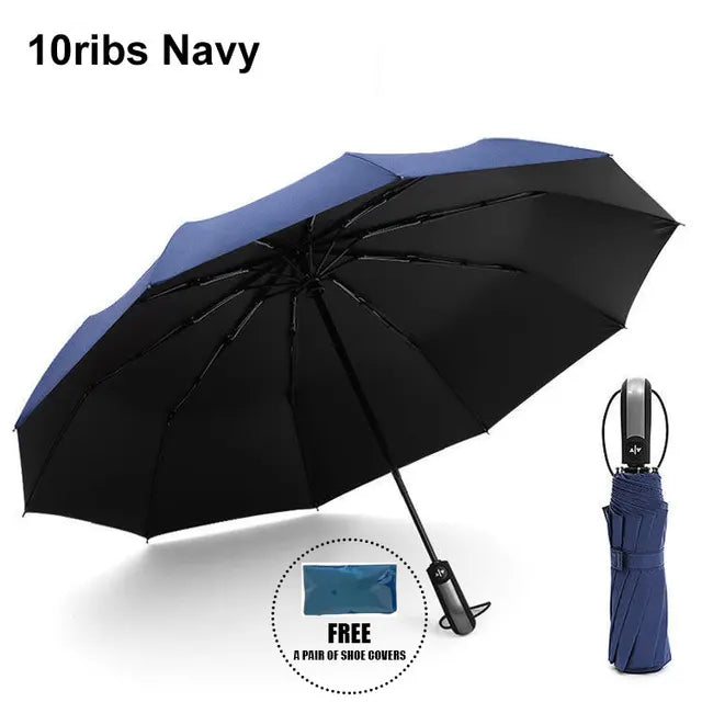 16K Double Bones Large Umbrella Men Womens Windproof Compact Umbrellas Automatic Fold Business Luxury Sun Rain Umbrella Travel