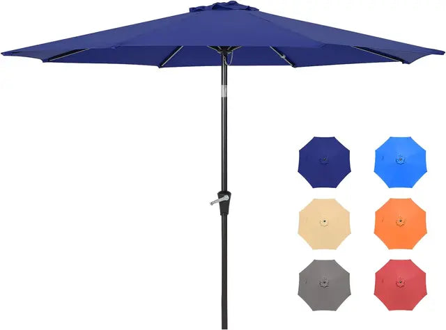 9FT  Umbrellas, Outdoor Patio Table Umbrella with Tilt Adjustment and Crank Lift System for Ourdoor Patio, Lawn, Backyard, Pool