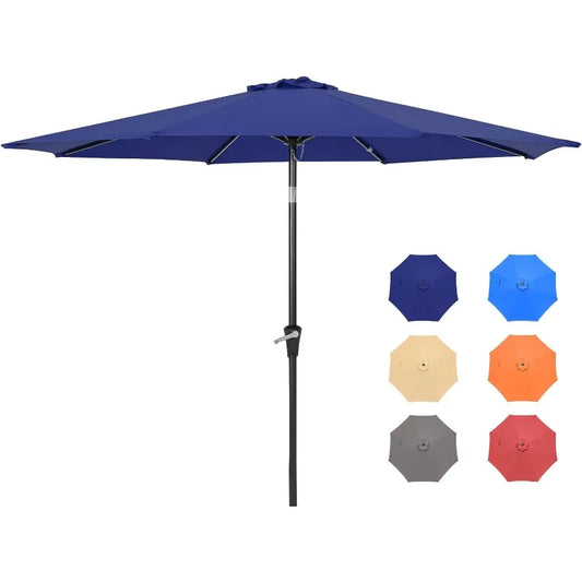 9FT  Umbrellas, Outdoor Patio Table Umbrella with Tilt Adjustment and Crank Lift System for Ourdoor Patio, Lawn, Backyard, Pool