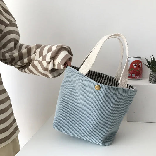 Bags for Women Corduroy HandBags Reusable Lunch Bags Casual Tote Female Handbag for A Certain Number of Dropshipping