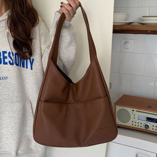MYSTRISA™2024 New Simple Large Capacity Women Shoulder Bag Casual Commuting Luxury Designe Handbags High Quality Leather Tote Bag