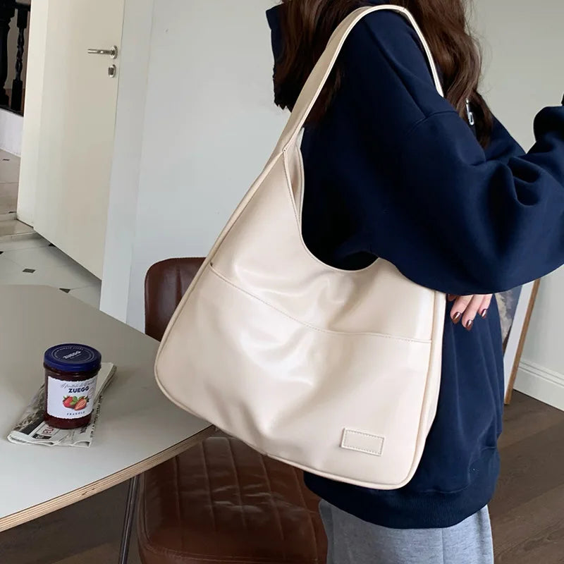 MYSTRISA™2024 New Simple Large Capacity Women Shoulder Bag Casual Commuting Luxury Designe Handbags High Quality Leather Tote Bag