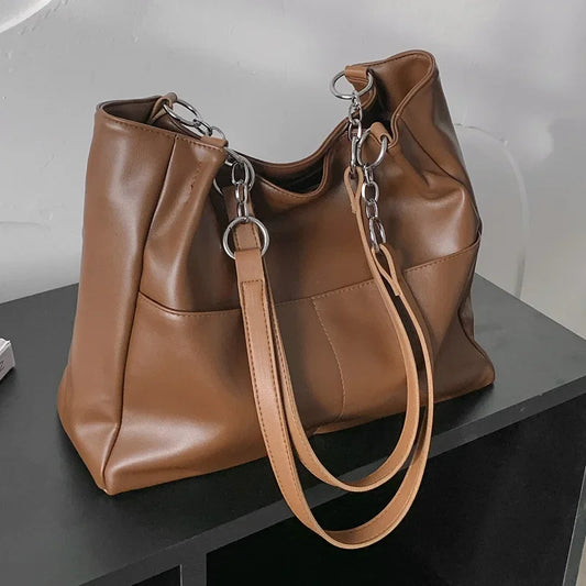 MYSTRISA™Casual Large Capacity Tote Bag For Women Fashion Luxury Handbags High Quality Soft Leather Female Designer Shoulder Bag