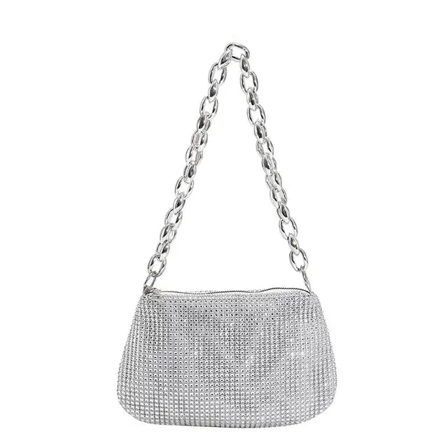 MYSTRISA™Fashion Glitter Evening Bag Elegant Women Trend Luxury Shiny Handbag Dinner Party Wedding Purse Shoulder Underarm Bag