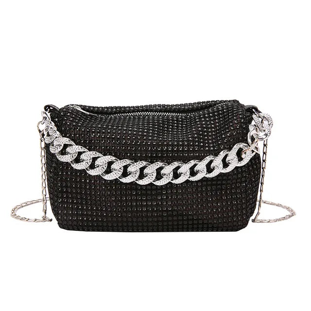 MYSTRISA™Fashion Glitter Evening Bag Elegant Women Trend Luxury Shiny Handbag Dinner Party Wedding Purse Shoulder Underarm Bag