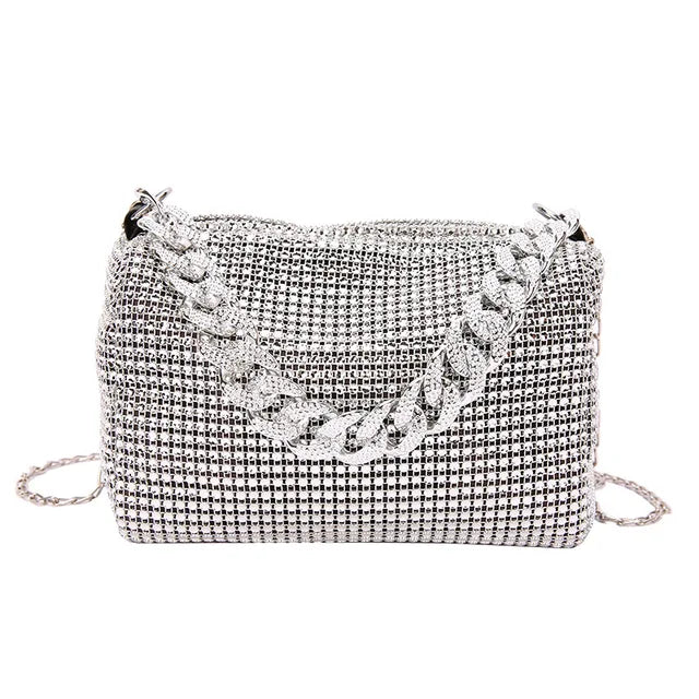 MYSTRISA™Fashion Glitter Evening Bag Elegant Women Trend Luxury Shiny Handbag Dinner Party Wedding Purse Shoulder Underarm Bag