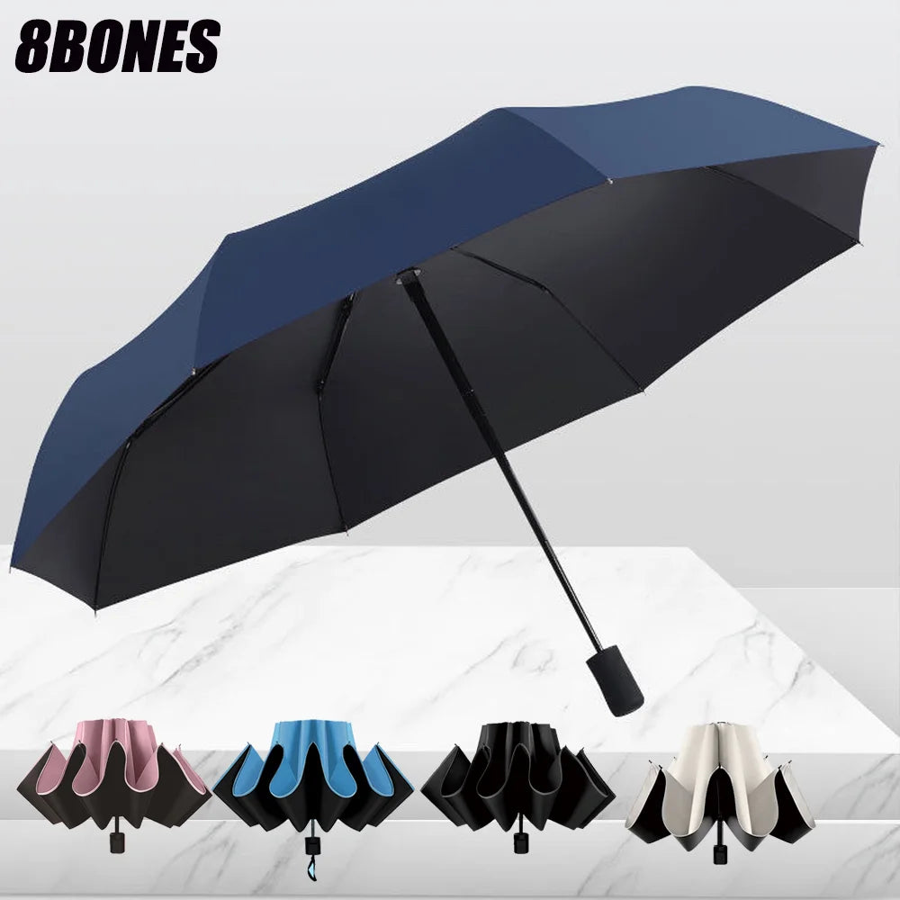 Folding 8-bone Automatic Umbrella Men's Large Double Women's Sunny and Rainy Dual-purpose Sun Shade Sunscreen UV Solar Umbrella