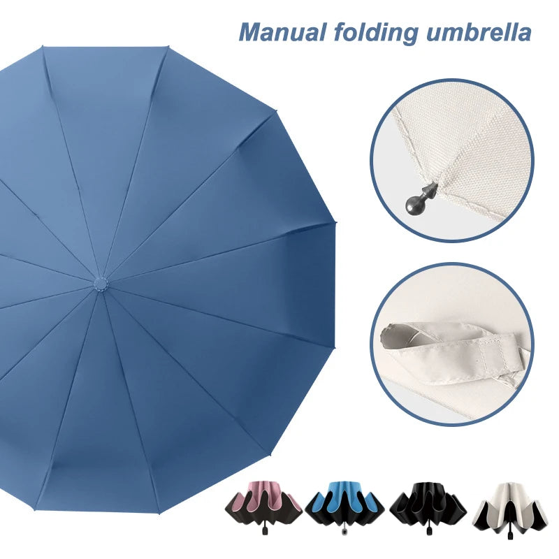 Folding 8-bone Automatic Umbrella Men's Large Double Women's Sunny and Rainy Dual-purpose Sun Shade Sunscreen UV Solar Umbrella