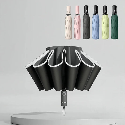 Fully Automatic Reverse Folding Umbrella with Windproof Reflective Stripe UV Umbrellas