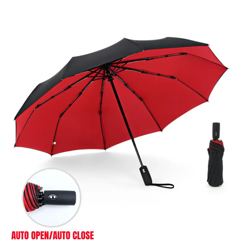 Windproof Double Layer Resistant Umbrella Fully Automatic Rain Men Women 10K Strong Luxury Business Male Large Umbrellas Parasol