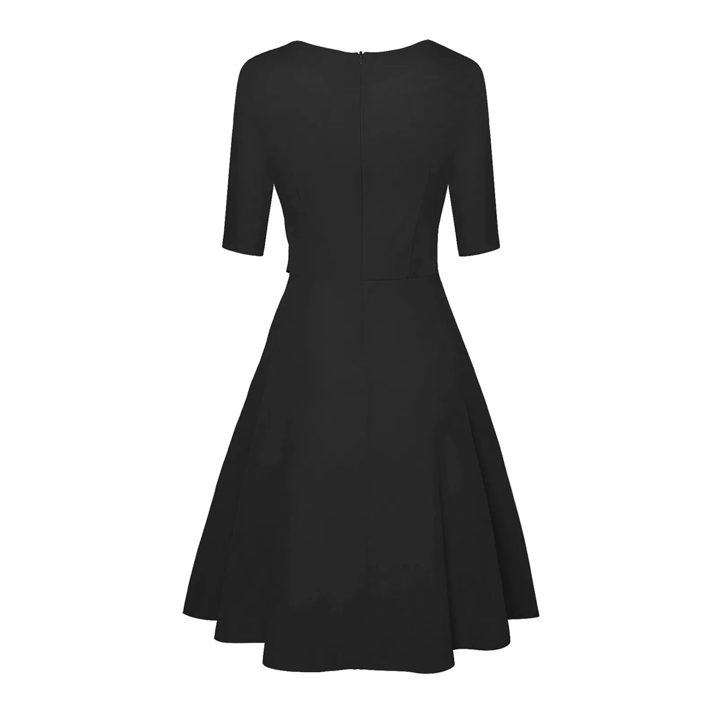 Women S Summer Dress Midi Swing Women's Neck Round Dresses Sleeve A-line Dress 3/4 Ruched Women's Dress Faux Wrap Lace Dress